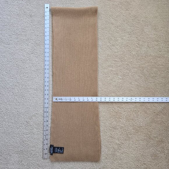 & Other Stories NWOT Ribbed Cashmere Scarf Camel Tan - Picture 6 of 6